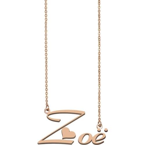 Zoë Custom Name Necklace Personalized Gold for Women Girls Best Friends Birthday Wedding Christmas Mother Cheap Gift