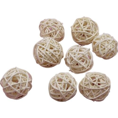 10 PCS Rattan Ball Natural Bamboo Decorative Ornament for Table Wedding Party Christmas 4cm in Diameter LBShipping