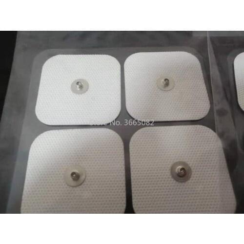 100pcs TENS Electrode Square Studed Pads Ellectrodes for Healy COMPEX COMPATIBLE Electrode TENS EMS with 3.7mm/ 3.9mm buttons