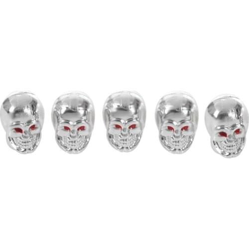 5Pcs Skull Car Motorcycle Auto Wheel Tyre Tire Stem Air Valve Caps