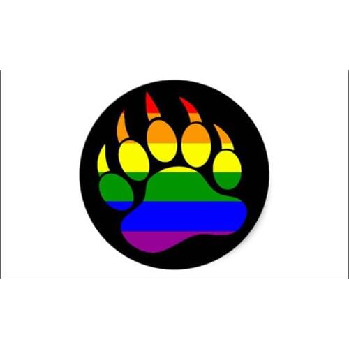 90x150cm custom Rainbow strip pride flag with bear paw banner