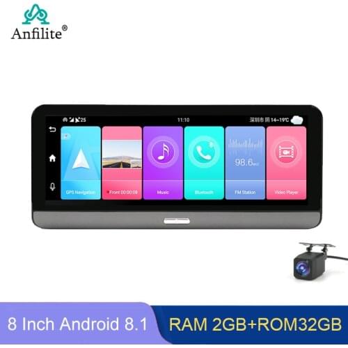 Anfilite P03 8 Inch Android 8.1 Dashcam ADAS WiFi GPS Navigation 4G Remote Monitor Automobile Video Recorder Free Maps 2GB+32GB