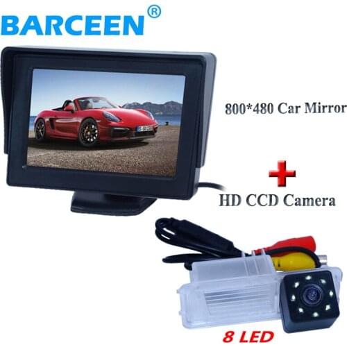 AUTO car rear camera hd ccd night vision+8 led with lcd screen 4.3" car rear display monitor fit for Volkswagen golf 6/MAGOTAN