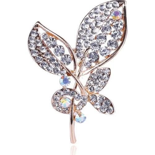 Beadsland Alloy Inlaid Rhinestone Brooch Tree Modeling Fashionable High-end Clothing Accessories Pin Woman Gift MM-010