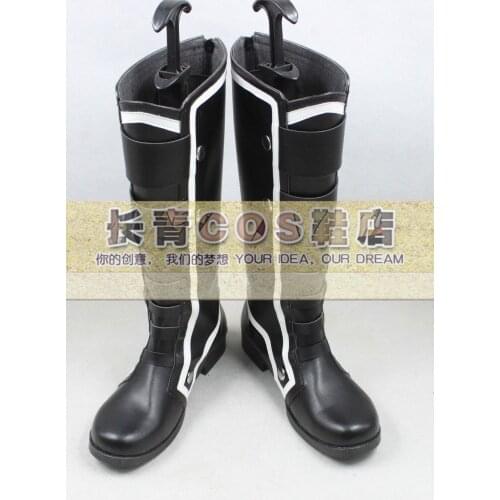 Soul Eater Julius Black Long Cosplay Shoes Boots C006