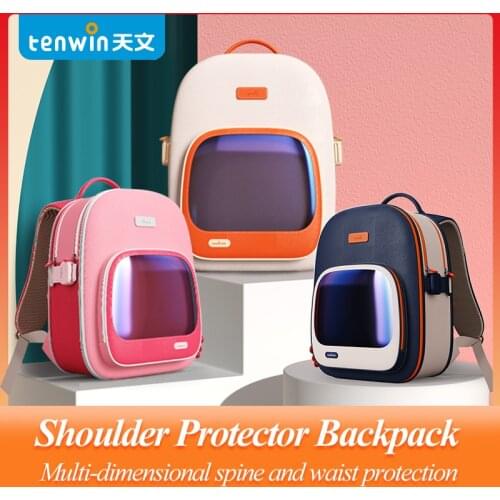 TENWIN 3 Colors Children Shoulder Protector Backpack Adjustable Waterproof Lightweight Spine Protection Gift School Supplies