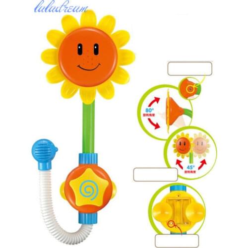 Electric Baby Bath Water Toys Sunflower Spray Water Game Bath Toy Bathroom Bathtub Toys Waterproof rust