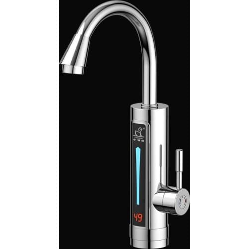 Stainless Steel Electric Water Heater Temperature Display Kitchen Tankless Instant Hot Water Faucet 3300W