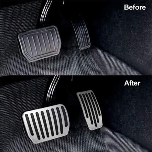 Car Foot Pedal For Tesla Model 3 2017 2018 2019 Oil Accelerator Gas Fuel Brake Pedal Pads Cover Aluminum Non-Slip Car Accssories