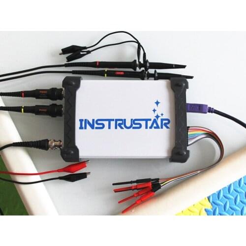 ISDS205X Virtual PC USB oscilloscope DDS signal and logic analyzer 2CH 20MHz bandwidth 48MSa/s 8bit ADC FFT analyzer Tester