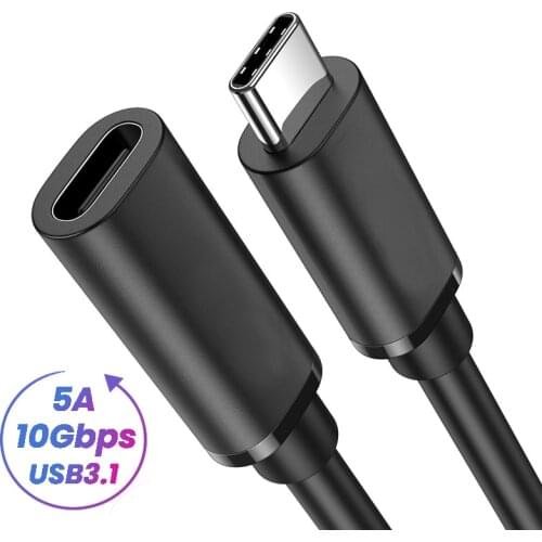 HD 4K USB3.1 Type-C Extension Cable 5A USB-C Gen 2 PD 100W 10Gbps Fast Data Cable For Macbook Nintendo Switch Samsung Laptop