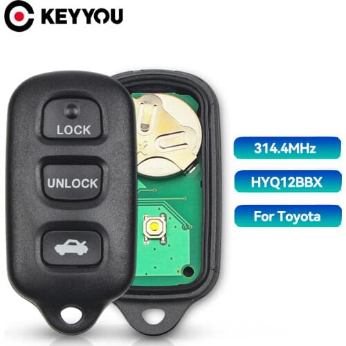 KEYYOU 314.4mhz Remote Car Key Fob 3 +1 Button For Toyota HYQ12BBX Keyless For Highlander Camry Solara Corolla Sienna 2002 -2007