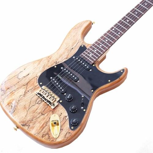 Chinese manufacturer Yellow Map Top ST Electric Guitar with Ash wood