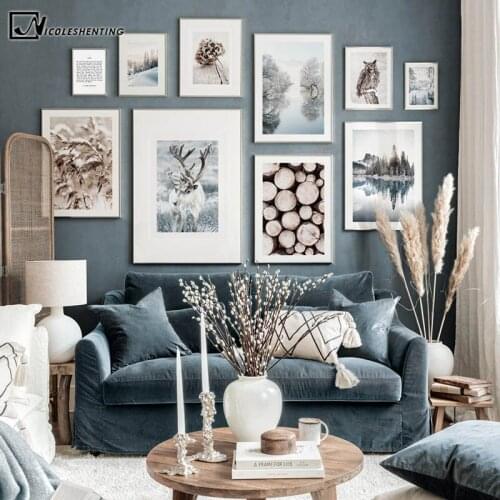 Mystical Siberia Winter Snow Forest Landscape Painting Nordic Morning Scenery Canvas Poster Art Print Wall Picture Home Decor