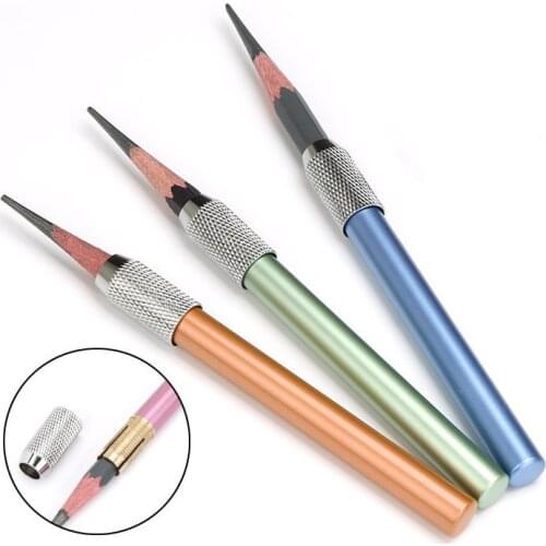 6 PCS 6-color metal pencil extension drawing pencil sleeve extension pencil connector aluminum rod extension rod