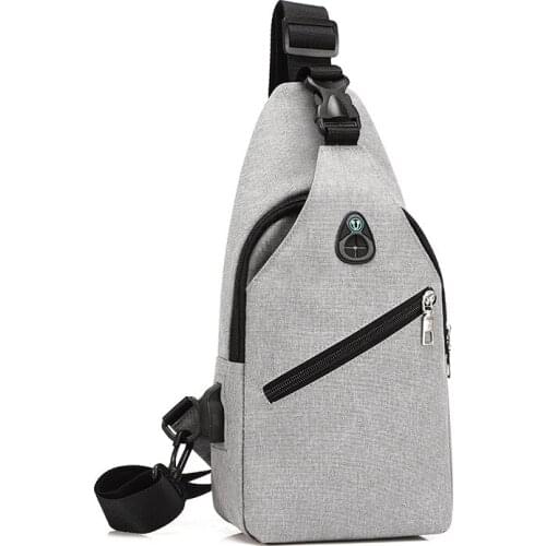 Chest Bag Mens 2020 New Style Casual Sports Shoulder Bag USB Phone Bag Waterproof Oxford Cloth Mens Chest Bag Fashion