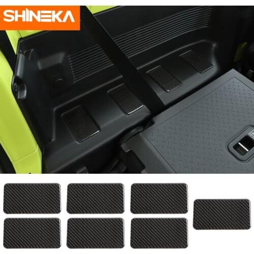 SHINEKA Interior Stickers For Suzuki Jimny Carbon Fiber Car Rear Row Both Sides Decoration Cover Stickers For Suzuki Jimny 2019