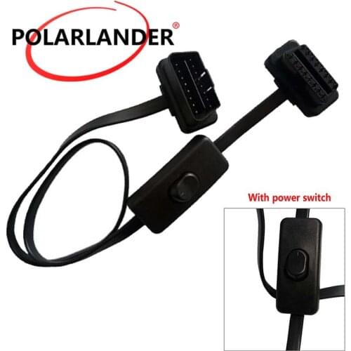 New arrival Flat Thin OBD2 Car Scanner Cable elm327 Cable Male to Female Connector Black 16 Pin Car Diagnostic Tool