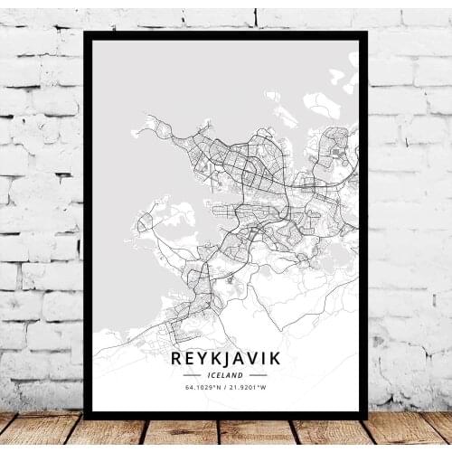 Reykjavik Iceland Map Poster