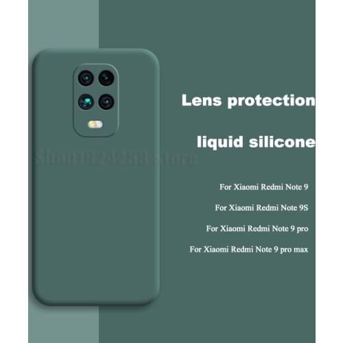 Liquid Silicone Case for Xiaomi Redmi Note 9s 9 Pro Case Shockproof Bumper Full Cover Luxury TPU Case for Redmi Note 9s 9 Case