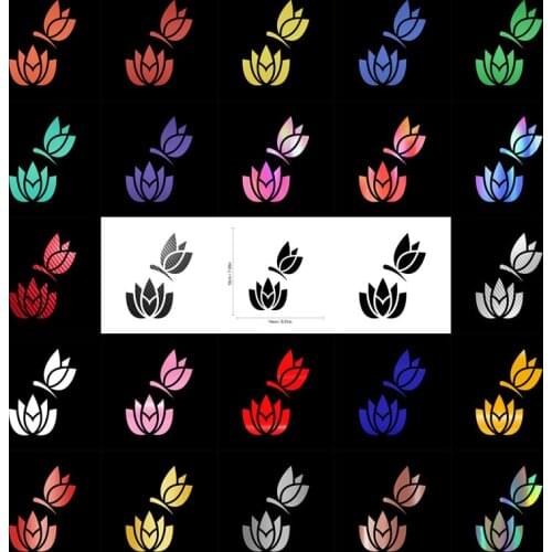 Tancredy 14*18cm Pretty Flower and Butterfly Sticker Car Styling Sticker Vinyl Body Window Door Bumper Stickers and Decals Decor
