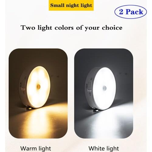 LED Night Light PIR Motion Sensor USB Rechargeable Night Light For Kitchen Cabinet Lamp Bathroom Stairs Warehouse Wall Lamp