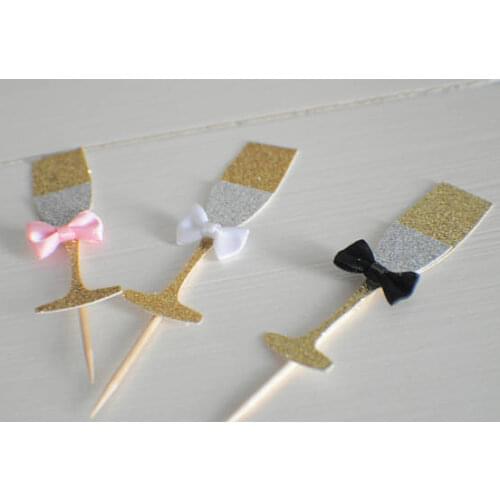 Champagne cupcake topper, champagne glass cupcake topper, New year Cake cupcake topper, new years party, new years cupcake