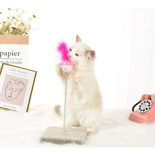 Pet Supplies Feather Toys Cat Interactive Cat Scratch Board Tease Cat Pole Tumbler Cat Supplies Cat Toys Small Bell
