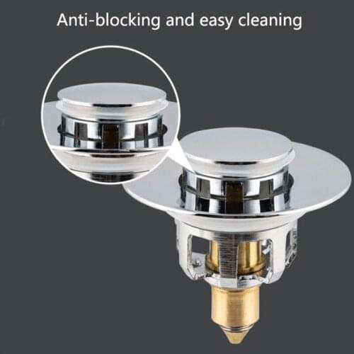 Universal Sink Basin Drain Filter Separable Bathtub Drain Plug Bounce Core Fast Sealing & Drainage for Bathroom Kitchen