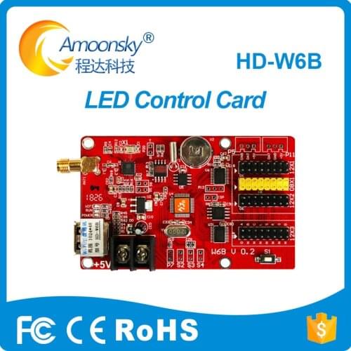 WIFI Single & Dual Color LED display control card HD W6B Led controller 1024*48 3*HUB12 1*HUB08
