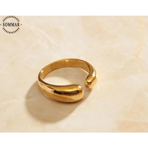 SOMMAR Vintage Love 18KGP Gold Filled size 6 7 8 women\s rings for female Ellipses ring men Engagement Jewelry Accessories