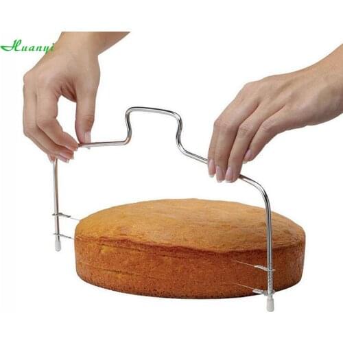 1PC Stainless Steel Adjustable Wire Cake Cutter Slicer Leveler DIY Cake Tools Pastry Delaminator Cake Bread Cutter Pizza Dough