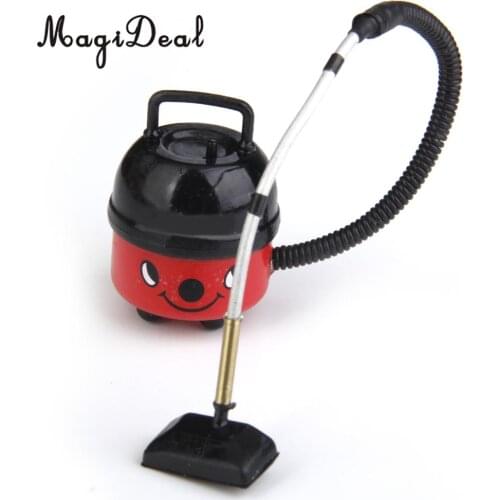 MagiDeal 1Pc Plastic Cute Vacuum Cleaner Dollhouse Miniature 1/12 for Bathroom Living Room Bedroom Kids Role Play Furniture Toy