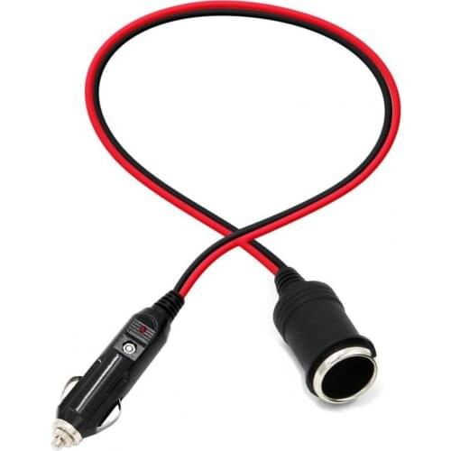 100W 12/24V Car Cigarettes Cigars Lighter Extension Cable Socket Lead Cord Adapter