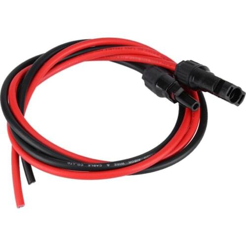 2.5mm Wire Connectors Male & Female olar Panel PV Cable Connector Red & Black Extension Cable Crimping Connector 3.5 FT