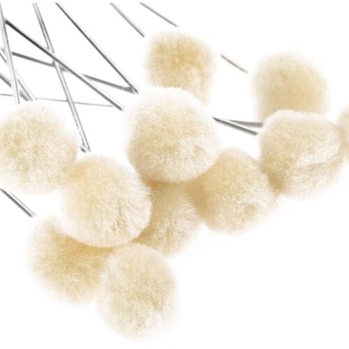 20pcs Leather Dyeing Brush Metal Handle Leather Craft Making Household Products 12.5CM Useful Brush Wool Ball Brush