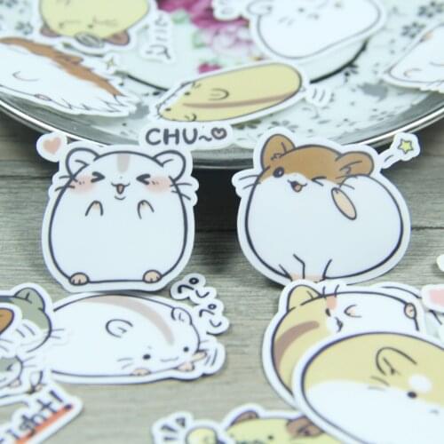 40pcs Small Hamsters Waterproof Decorative Scrapbooking Stickers DIY Craft Pack for Laptop Mug Photo Albums Deco Diary Deco