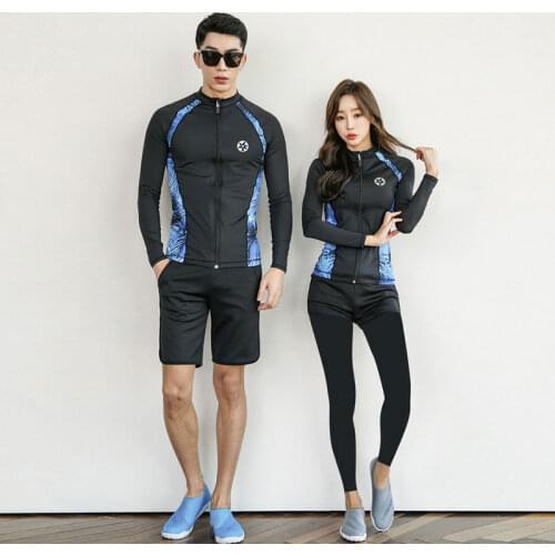 Womens Mens Zip Long Sleeve Rashguard Shirt 5pcs set Swimsuit Full Body Basic Dive Skin Surf Bathing Suit Yoga Activewear Sports