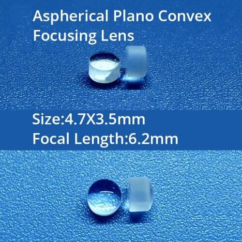 4.7mm Aspherical Plano Convex Focusing Lens Focal Length 6.2mm D-ZK2N Optical Glass Plano-convex Lenses Laser Scanning Lentes