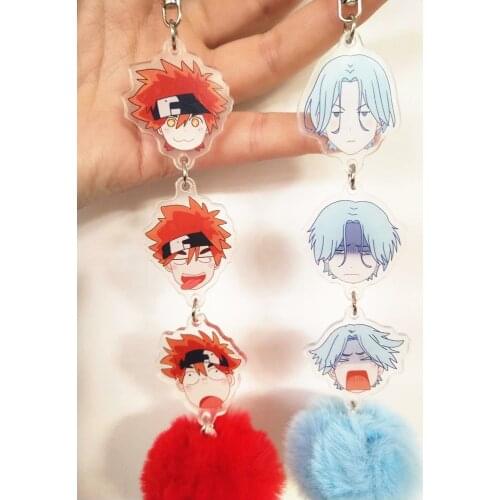 Anime SK8 the Infinity Reki Langa Acrylic Model Doll Keychain SK∞ Skate Finger Skateboard PVC Keyring Pendant Toy