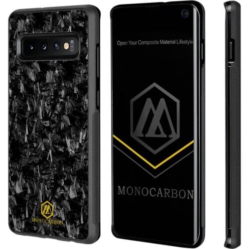 MONOCARBON Forged Carbon Fiber Case for Samsung Galaxy S10 S10 Plus S10+ Non Slip Carbon Fibre Case Drop Tested