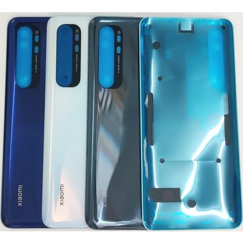 10 pcs/lot For Xiaomi Mi Note 10 Lite Glass Rear Battery Door Note10 Lite With Adhesive Replacement Back Housing Cover Case