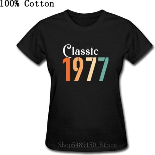 100% Cotton Black Clothing Crew Neck T Shirt Latest Vintage 1977 All Original Parts Tees Women Classic Tops Short Sleeve T-Shirt