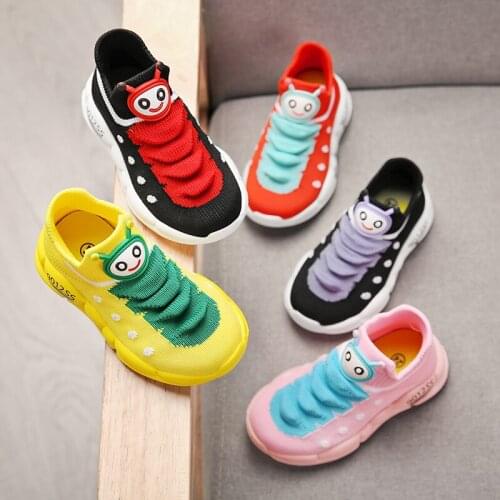 Boys girls Knitted Elastic Caterpillar children sports casual socks shoes comfortable soft breathable children coconut shoes