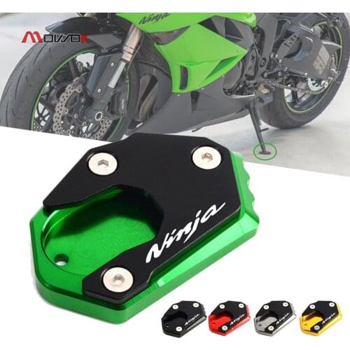 For Kawasaki ninja650 NINJA 650 250 300 1000 ER6F ER4F ZX6R ZX10R Side Stand Enlarge Plate Kickstand Extension Pad Motorcycle