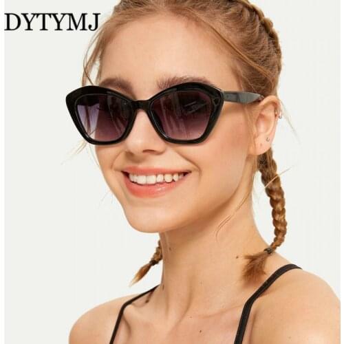 DYTYMJ Cat Eye Sunglasses Women Metal Vintage Sun Glasses for Men Small Frame Vintage Oculos De Sol Shades for Women Wholesale