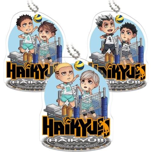 Haikyu!! Acrylic Model Doll Keychain Kageyama Hinata Tsukishima Kenma Kuroo Bokuto Koutaro Sugawara Haikyuu Figure Pendant 8cm