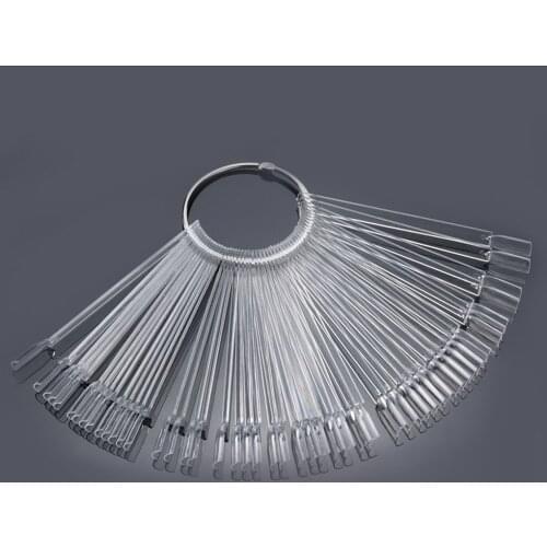 Hot! 50PCS/Set Nail Art Tips Display Practice Sticks Fan Shaped Nail Polish Swatches Nail Color Sample Nail Art Tools Supplies
