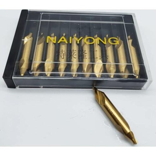 HSS-CO Fully ground cobalt-containing titanium-plated extended center drill ANO.1-NO.6
