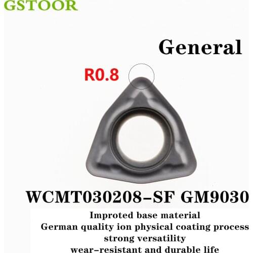 10PCS WCMT 030208 U Drill Inserts WCMT040208 WCMT050308 WCMT060308 WCMT080412 SF GM9030 Carbide Blades General For Lathe Cutter